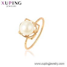 15438 xuping latest gold design romantic freshwater pearl gorgeous 18k gold plated ring for wedding party holiday gift